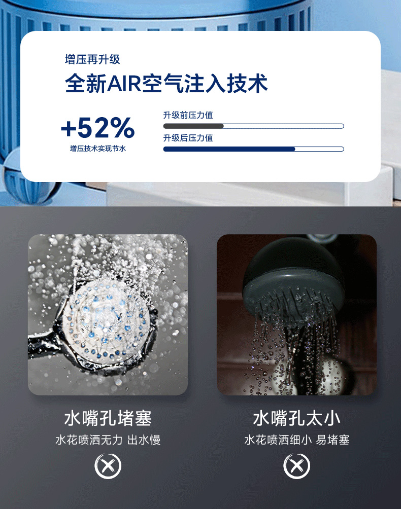 Pressurized shower head, household bathroom water heater, bath, rain shower, bathroom heater, shower head, shower head set undefined
