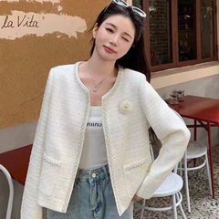 代発生放送の起爆金2025春シーズンのファッション減齢韓国版気質女装小香風コート上着