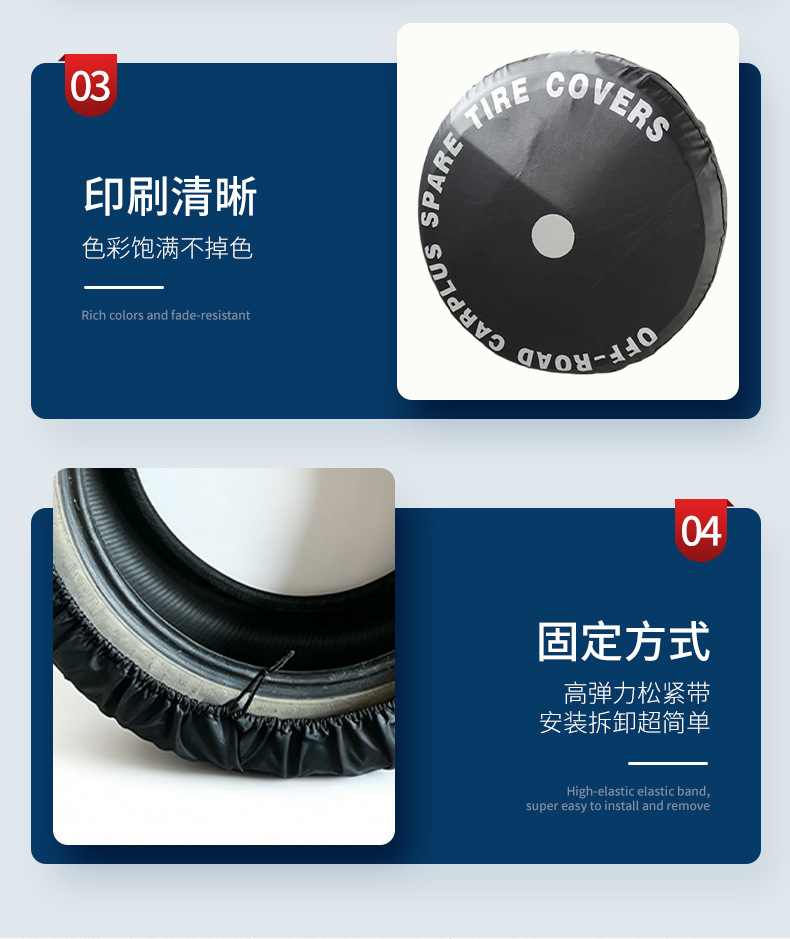 Car Spare Tire Cover Pvc Waterproof Tire Cover Dustproof Sun Protection Tire Protective Cover Can Be Printed with Logo and Is Supplied by the Manufacturer