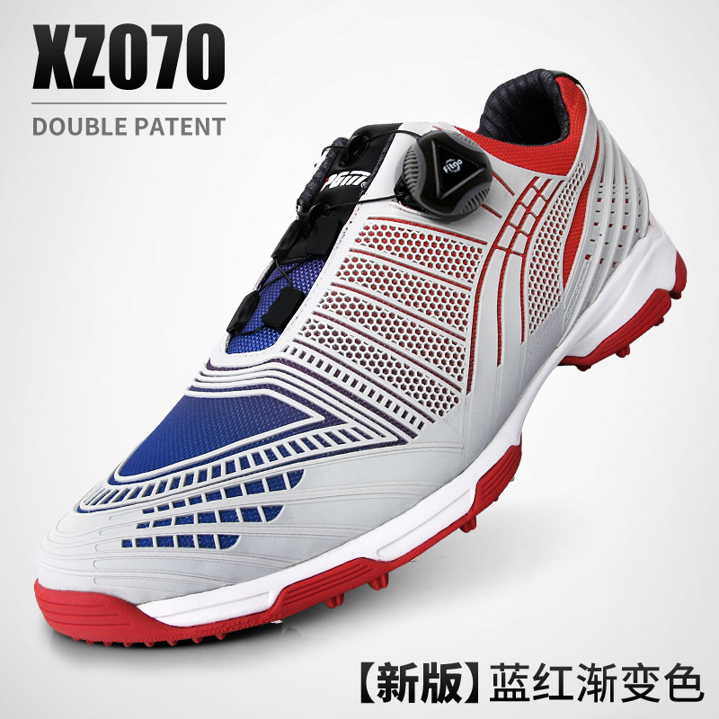 PGM メーカー直販 ゴルフシューズ メンズ ノブバックル 靴紐 スポーツシューズ グラデーションカラー 秋冬 紳士靴