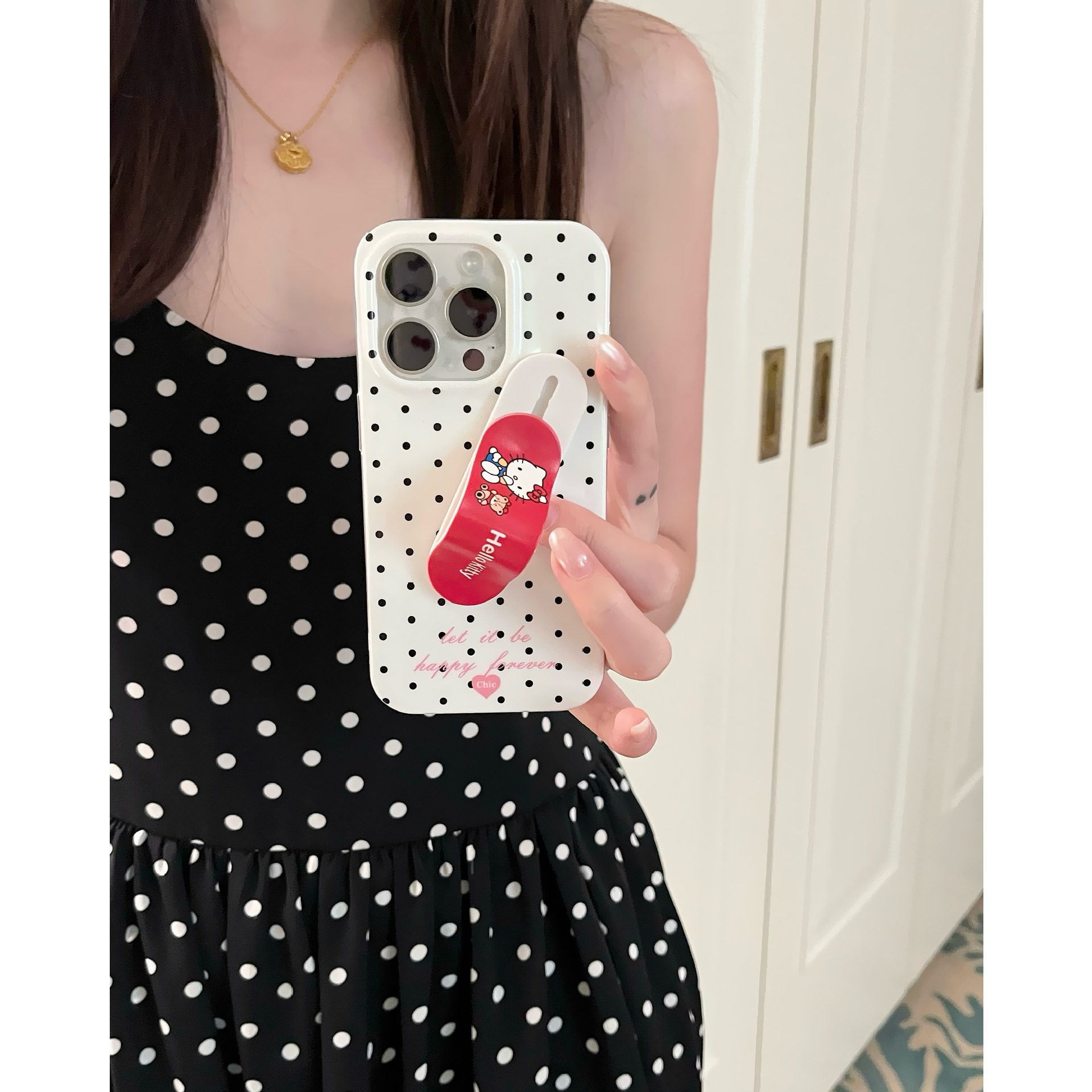 Simple nicho negro lunares para Apple 16ProMax funda para teléfono móvil 15Pro curita 14Pro pareja 15