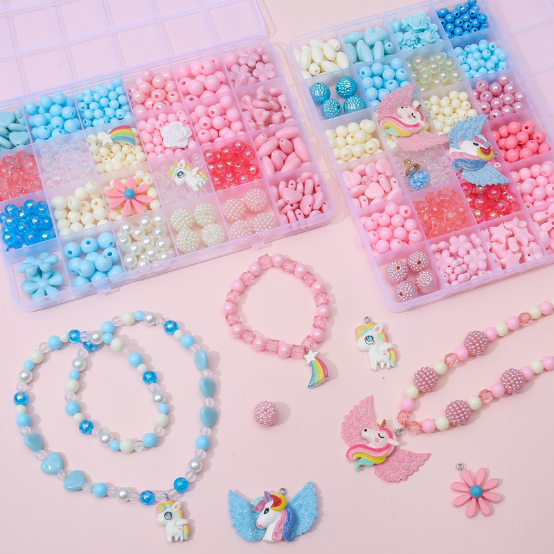 Pulsera de cuentas con cuentas para niños personalizados para mujer material de bricolaje hecho a mano acrílico accesorios con cuentas pequeñas joyas al por mayor