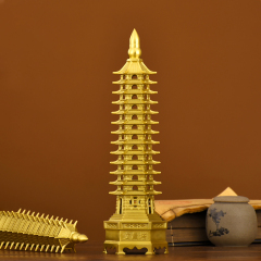 文昌塔纯黄铜13层十三层摆件9层九层书房摆件工艺品礼品