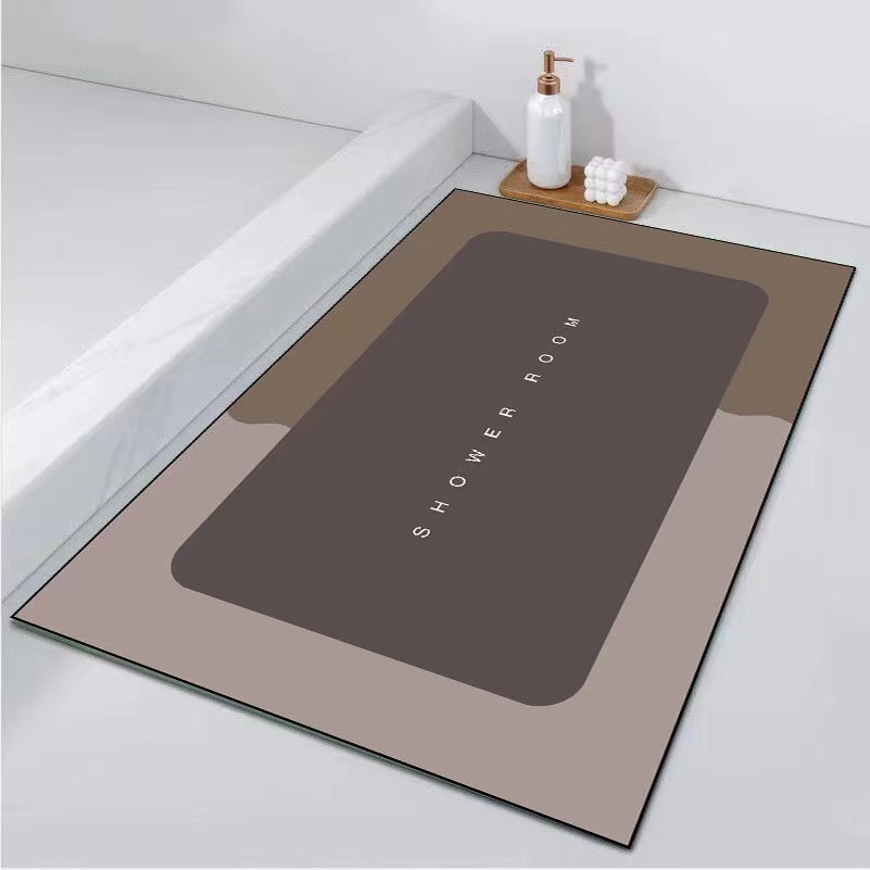 Tapete absorbente de tierra de diatomeas suave, antideslizante, de secado rápido, tapete simple para pies, resistente a la suciedad y fácil de limpiar para la entrada del baño.