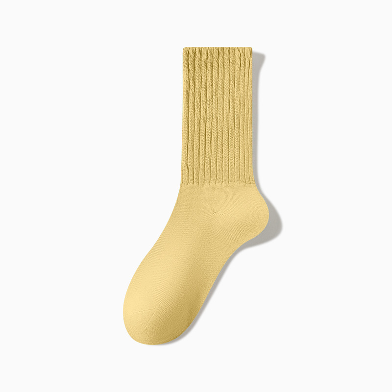 Calcetines para niñas, color sólido de alto valor, calcetines largos de tubo alto de marea callejera de todo fósforo, calcetines japoneses de primavera y verano transpirables y desodorantes