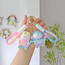 卡通购物车小动物钥匙扣精美可爱卡通公仔挂饰情侣摆件小礼品批发