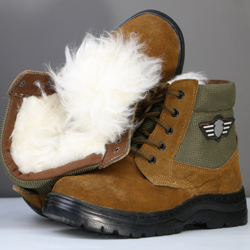 38-소가죽 그린 어퍼 부츠(스틸 토가 있는 울 안감) 파손 방지 스틸 토#뜨거운 판매#