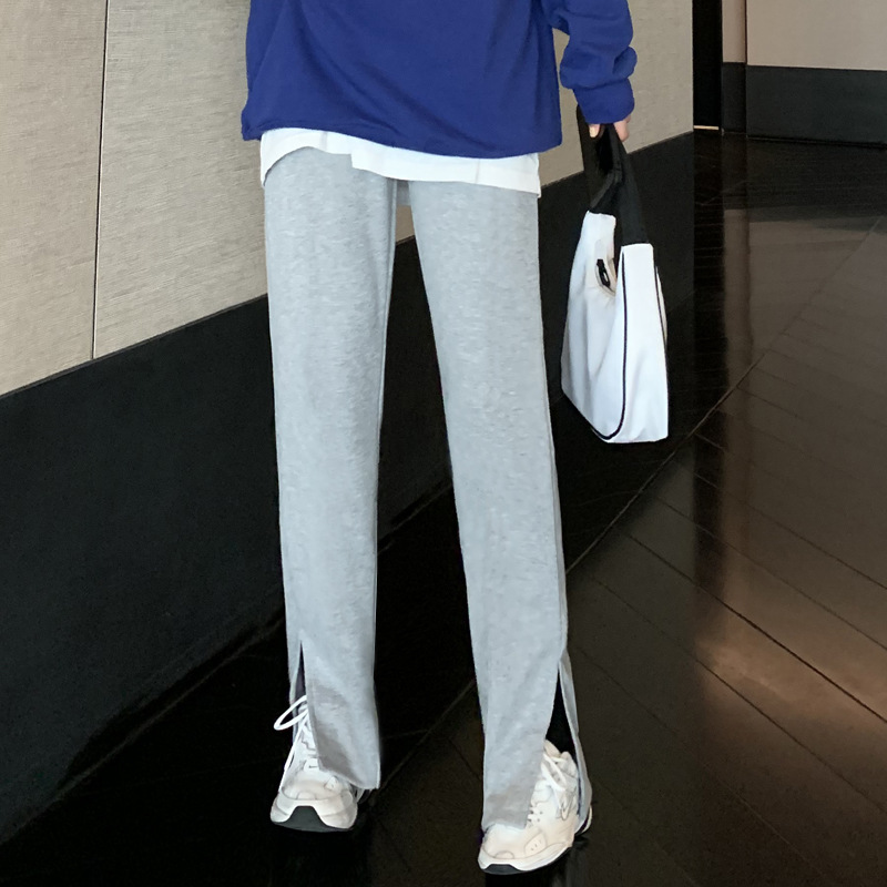 Autumn and Winter Pregnant Women's Loose Straight Pants Spring and Autumn Pregnant Women's Split Casual Pants Straight Pants