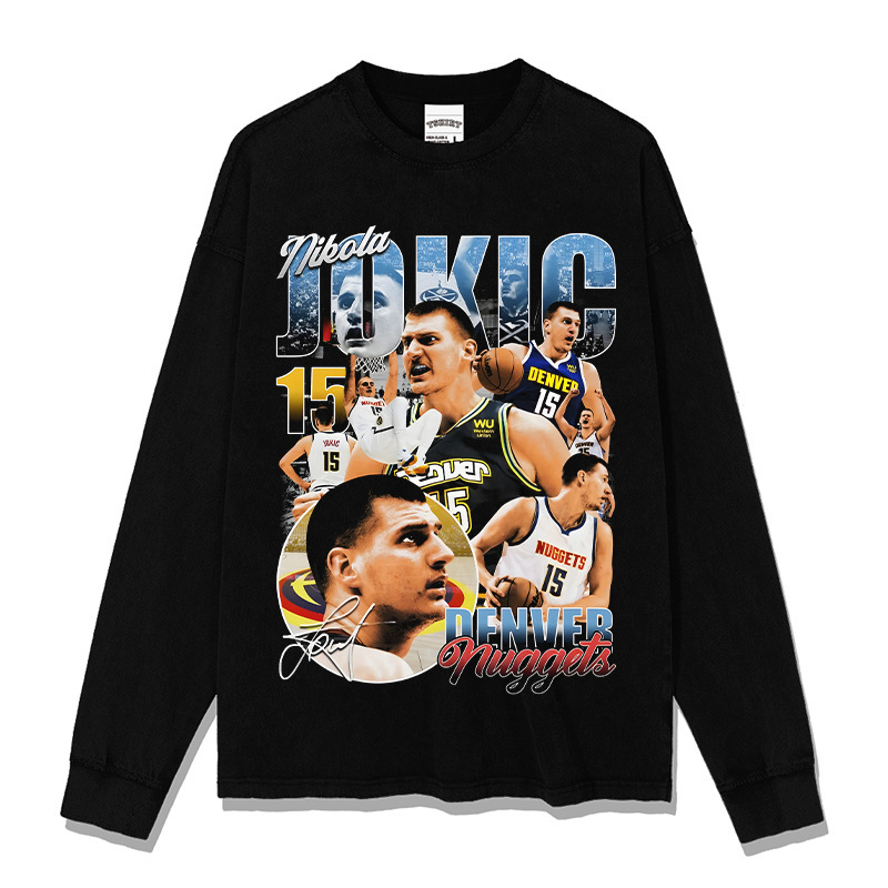 Yorkichi American Star camiseta callejera hip-hop marca de tendencia impresión retro hacer viejo lavado pesado suelto mangas cortas