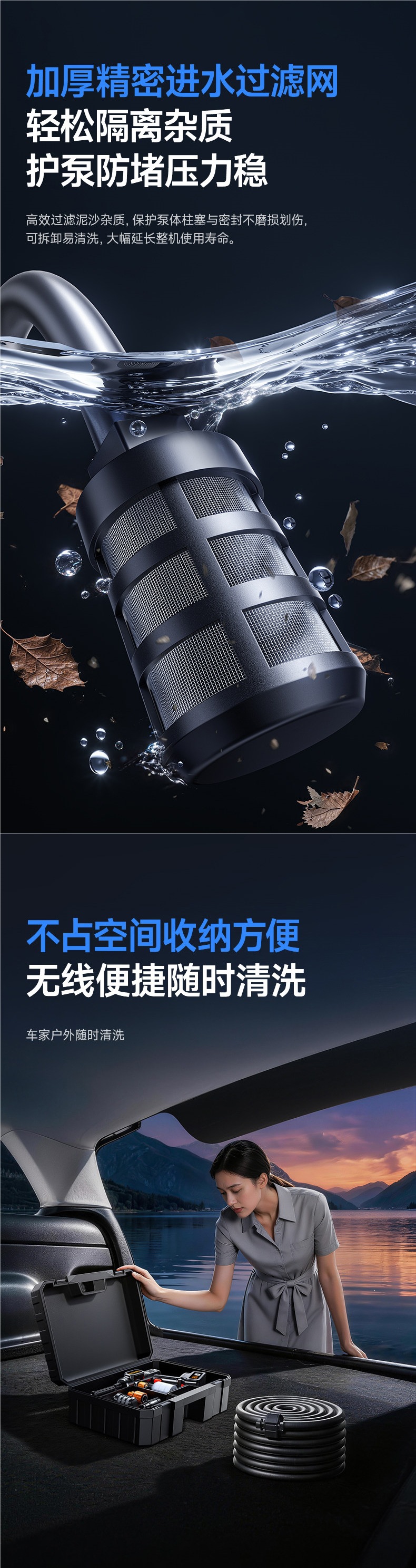 Car wash machine high-pressure water gun for home use, 2026 new model, wireless, portable, high-power lithium battery, super powerful pressure booster