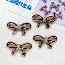 恒雅盛自产自销 UV镀精美雕刻XX-672#星蝶结 凉鞋适用配件蝴蝶结