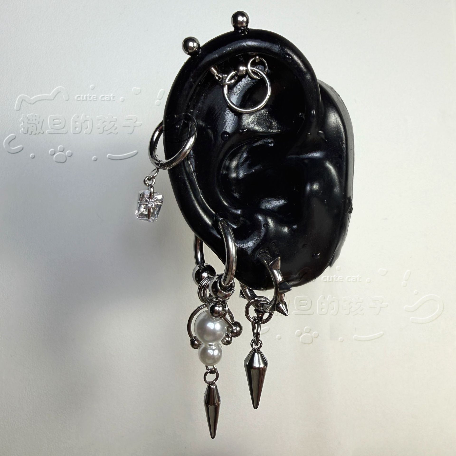 Pointed labret stud close-up product detail