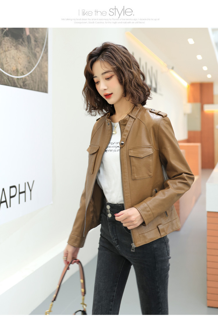 D3637 1540K ÁO DA NỮ HEFTDTH DÁNG ÔM BODY GỢI CẢM SEXY MÙA XUÂN THU ĐÔNG THỜI TRANG NỮ DA BÒ G04 SẢN PHẨM MỚI