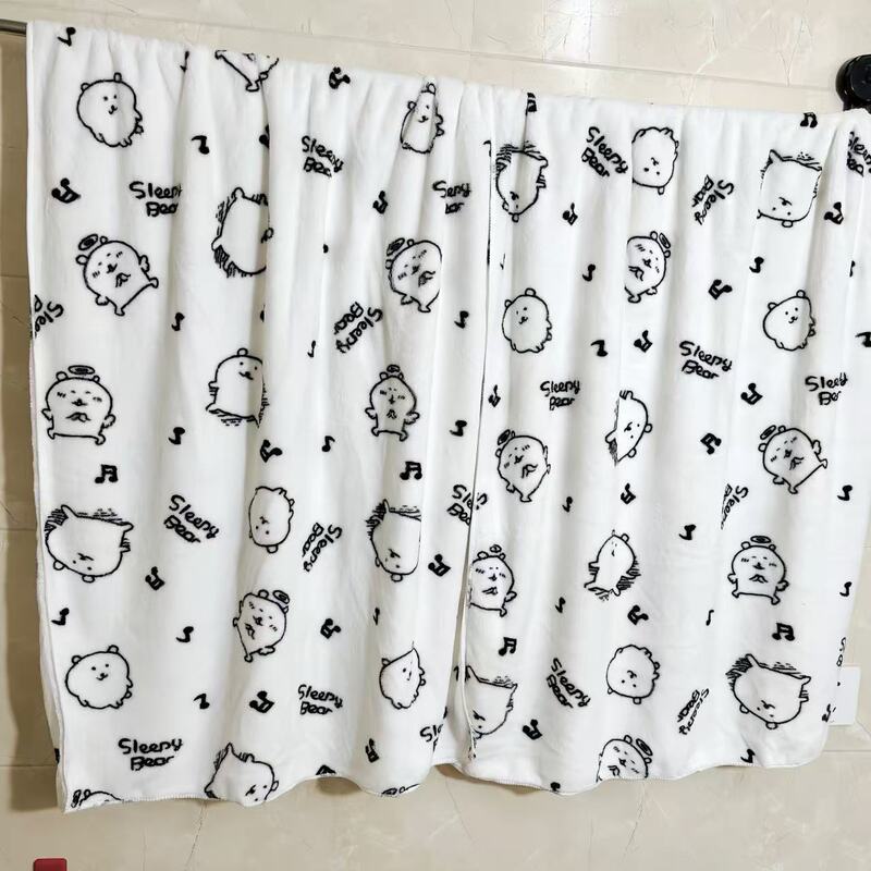 秋季毛巾女韩版白色吸水浴巾可爱字母自嘲熊薄棉家居服洗漱浴巾|undefined