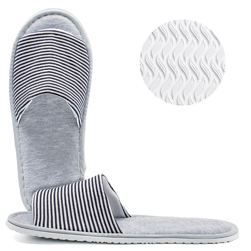 [New] 네이비 셔츠 천 슬리퍼 (프리 사이즈, 38 ~ 44 야드에 적합, 8mm 미끄럼 방지 솔)