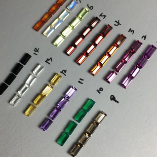 Natural stone rectangular 2*4 magnesium aluminum garnet red pomegranate amethyst yellow crystal blue light pull feldspar green agate black agate, etc