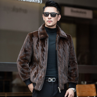 2024 Winter Men's Gold Mink Fleece Faux Fur Casual Jacket Coat high quality Thickened Warm Coat for Men