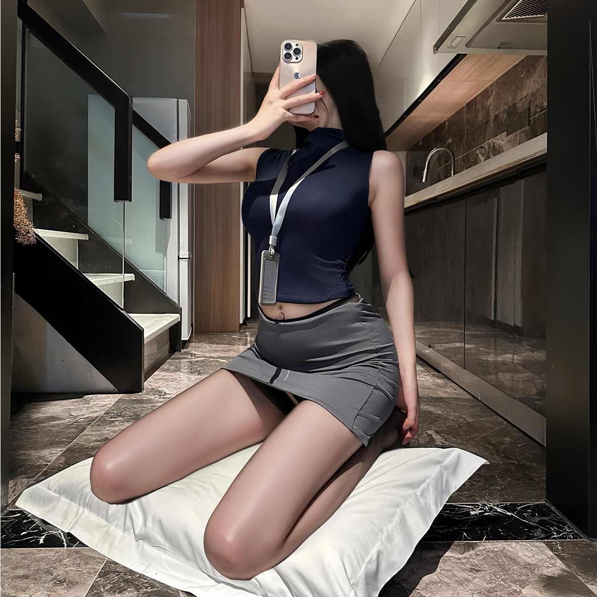 Sexy Lingerie, Pure Lust Style Secretary Hip Skirt, Stewardess Uniform, Temptation, Passionate Nightclub, Hot No-Take-Off Suit