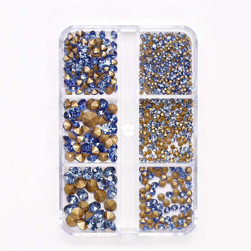 Diamante de fondo puntiagudo de 6 casillas ¿ azul tesoro