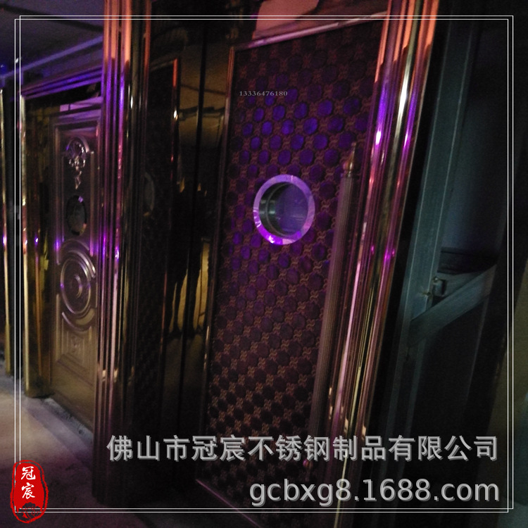 304不锈钢KTV门板 冠宸不锈钢压花厂 欧式茶几腿配件压花线条