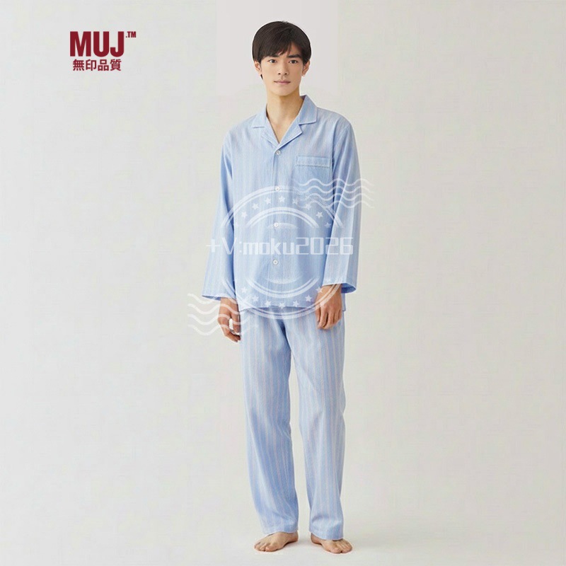라이트 블루 스트라이프 남성 정장