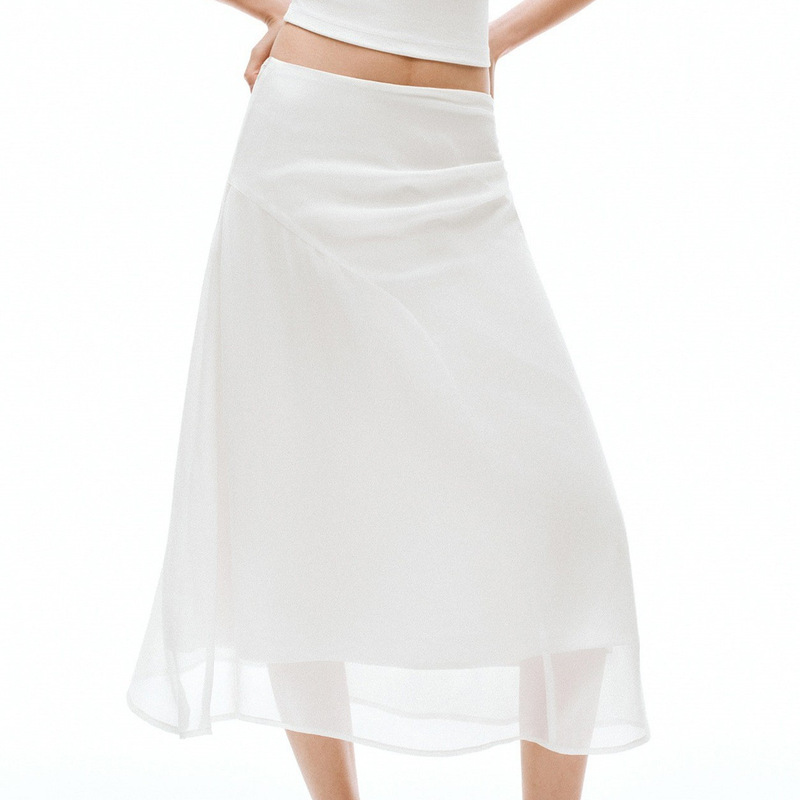 asomseome white waist-pleated slim-fit A-line skirt for women, new lightweight commuter pencil skirt, slimming long skirt asomseome white waist-pleated slim-fit A-line skirt for women, new lightweight commuter pencil skirt, slimming long skirt