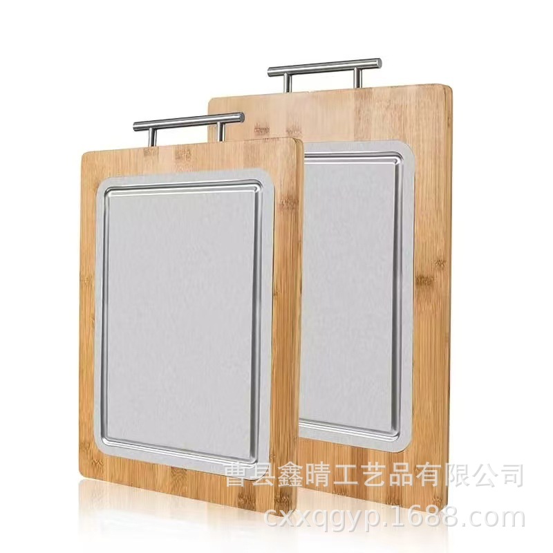 Tabla de cortar portátil de bambú y madera creativa, madera maciza de cocina, tabla de cortar utilizable de doble cara, tabla de cortar conveniente de madera maciza para el hogar