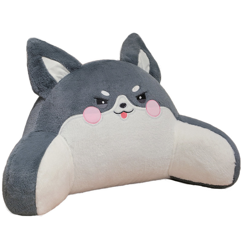 Cama de dibujos animados de cabello de conejo bolsas de respaldo de cintura cojín de respaldo de gran dormitorio de estudiantes para leer libros embarazadas almohada de protección de cintura de otoño