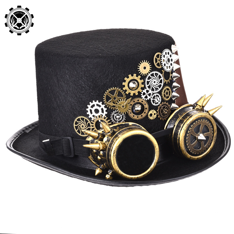 Sombrero de Copa Steampunk de Fieltro