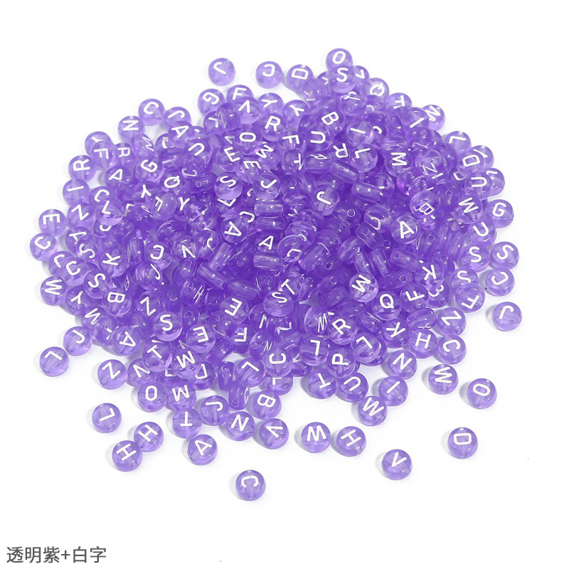 透明アクリル文字ビーズ手作りdiy自作ビーズネックレスキーホルダーアクセサリーブレスレット編み|undefined