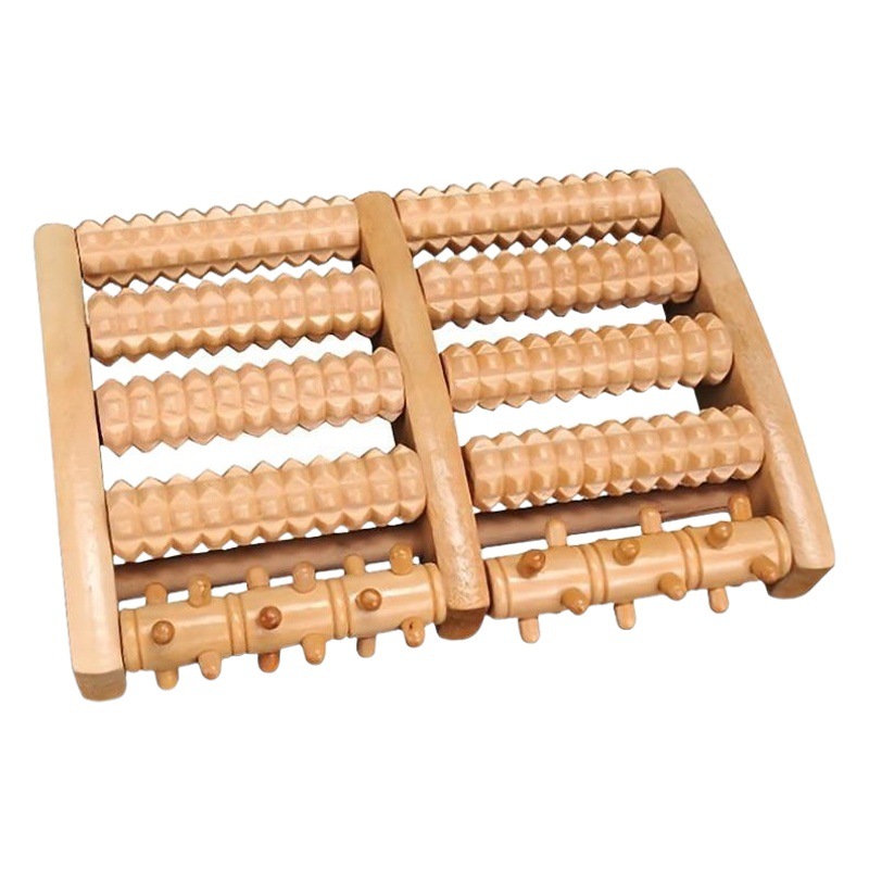 Transfronterizo pie masajeador pedicura de madera rodando pie artefacto madera sólida pie masaje acupuntura punto pie masaje rodillo