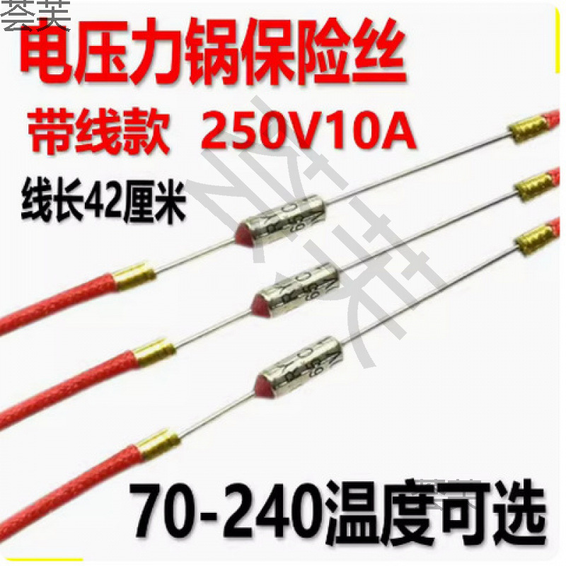 通用型电压力锅电饭煲挂烫机温度保险丝超温保护10A带线保险管