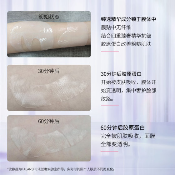 Flange luxury water feeling collagen emulsion forehead eye mask crystal firming human skin genuine goods mask wholesale