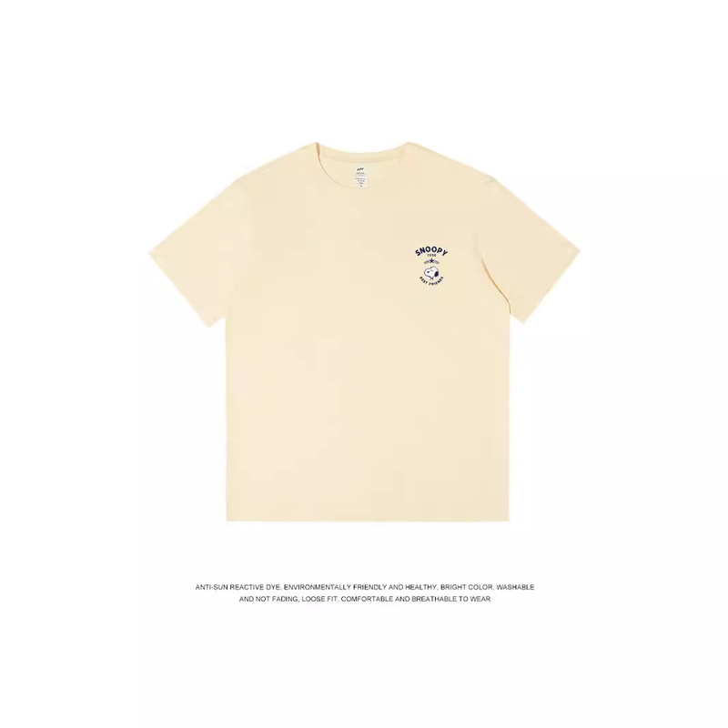 Snoopy Cotton Short-sleeved T-shirt Men's Summer Loose Japanese Style Popular Printed Half-sleeved T-shirt Men's Base Shirt Snoopy Cotton Short-sleeved T-shirt Men's Summer Loose Japanese Style Popular Printed Half-sleeved T-shirt Men's Base Shirt