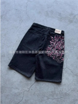 跨境直销夏季潮流新款水洗牛仔长裤时尚百搭高街宽松慵懒风长裤子|undefined