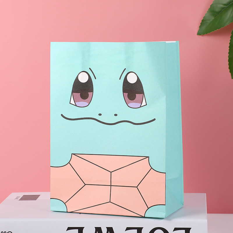 Nueva moda bolsa de regalo ins simple caramelo de dibujos animados fiesta plana pastel de bolsillo para hornear bolsa de papel de envasado de alimentos