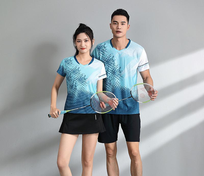 Quick-drying badminton clothes top new women's short-sleeved volleyball tennis table tennis clothes men's summer couple sportswear
