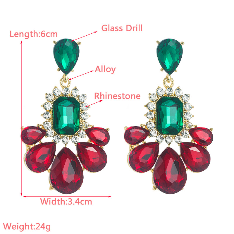 Fashion Geometric Alloy Inlay Rhinestone Drop Earrings display picture 1