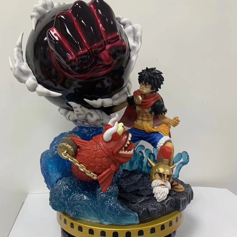 One Piece Gk Super Large Arena Gladiator Luffy with Interchangeable Heads Statue Scene Model Boxed Figure