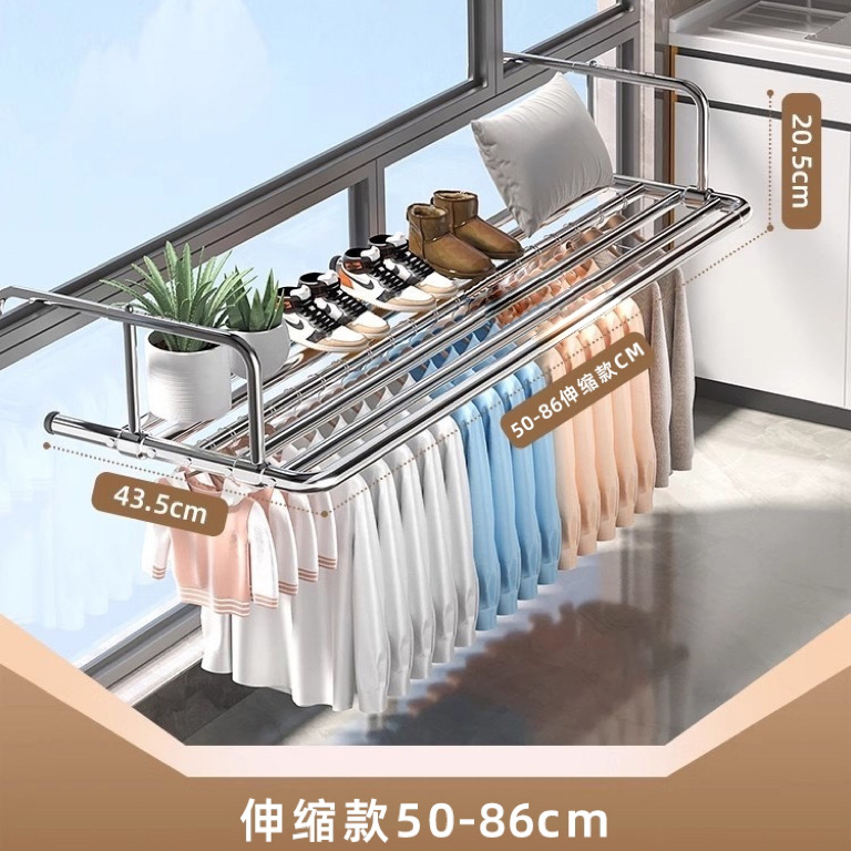 [Fuente de fábrica] Balcón de secado de zapatos estante de secado de ropa multiusos estante de almacenamiento plegable estante de almacenamiento de secado de edredón estante de almacenamiento al por mayor