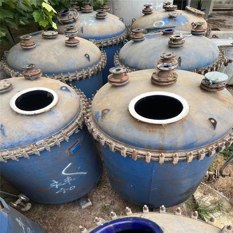 回收二手搪瓷不锈钢反应釜 蒸汽加热高压内盘管不锈钢电加热设备