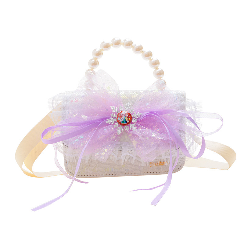Bolsas para niños nuevas niñas bolsas de hombro lindas princesas bolsas de hombro de perlas de encaje bolsas de hombro al por mayor