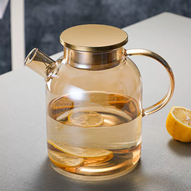 Glass teapot, explosion-proof capacious transparent set, increased thickness