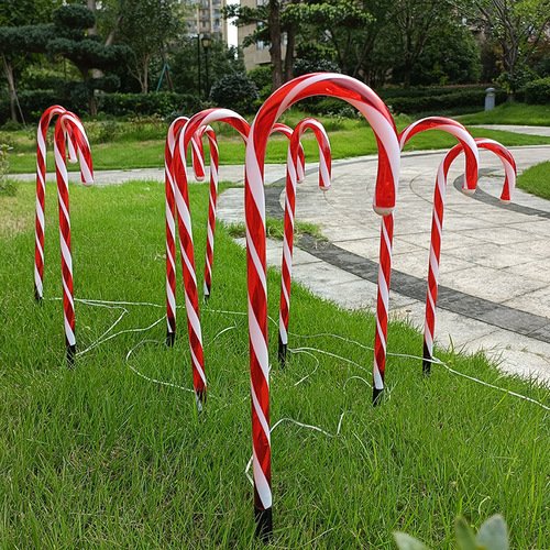 Cross-border one-to-ten cane lights Christmas decoration candy lollipops festive indoor courtyard lights