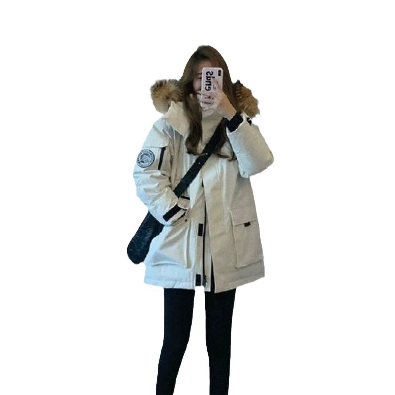 Зимняя пуховка с пухом для любимой, увеличенная толщина, oversize