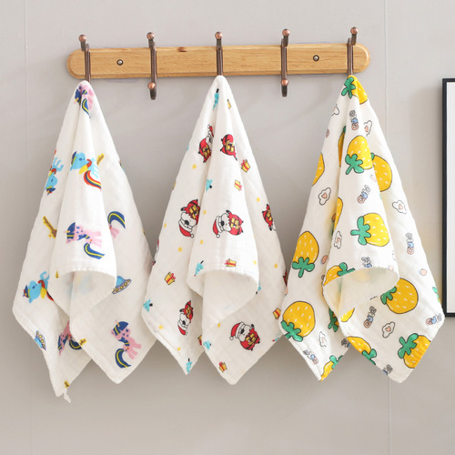 Manufacturer wholesale six-layer towel 35*75 pure cotton gauze big children's towel baby baby adult sports towel daily necessities