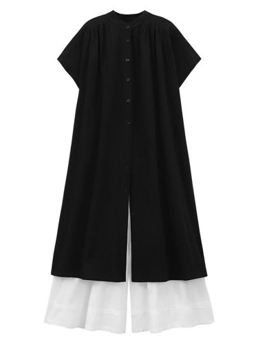 Women's Spring 2025 New Arrival High-End Yamamoto Style Fashion Set - Long-Sleeve Blouse with Lace Trousers, Two-Piece Set