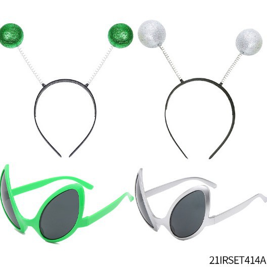 Alien divertido diadema gafas Halloween vestido fiesta suministros Alien cabeza hebilla gafas Festival traje