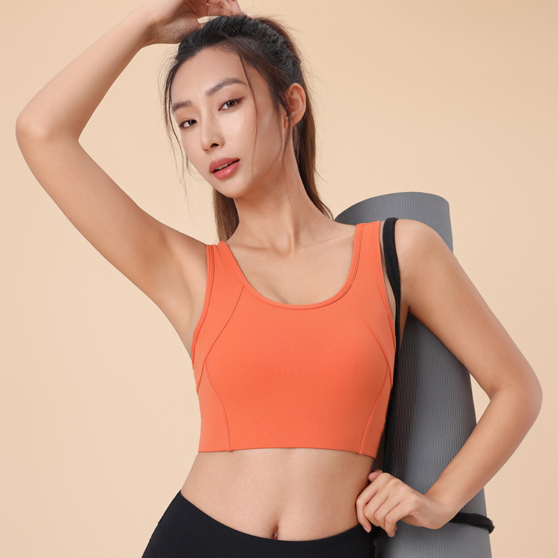 Popular Style Sports Bra with Integrated Cups, Shockproof, for Yoga, Running, Fitness, and Outdoor Wear