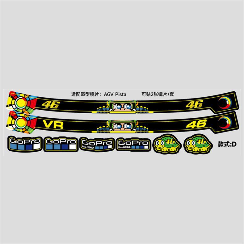 AGV Pista Helmet Visor Sticker Waterproof Motorcycle GP46 Rossi Decal